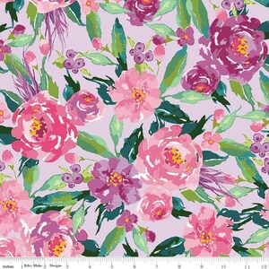 Lila Tueller for Riley Blake Hampton Garden Main White C9440 MINT 100% cotton fabric image 3