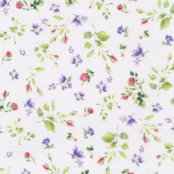 Heatherlee Chan - Clothworks - Cherish - Small Floral - White - Cotton Fabric