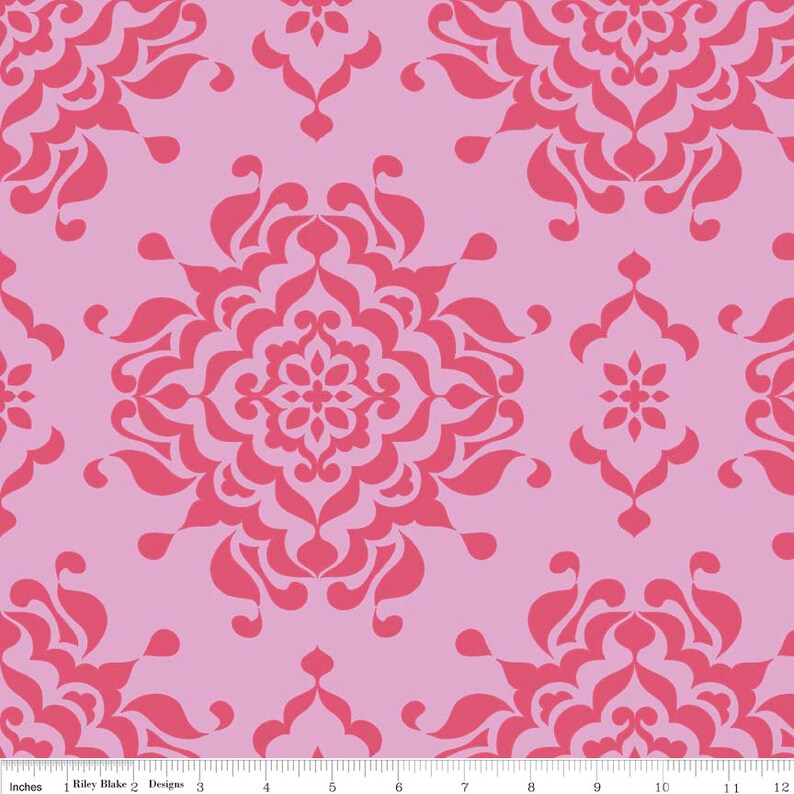 Lila Tueller for Riley Blake Designs SPLENDOR Geometric in White Pink Cotton Fabric RARE image 5