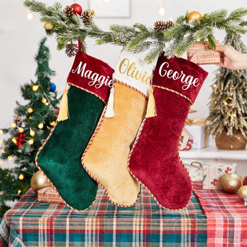 Personalized Velvet Christmas Stockingsnull