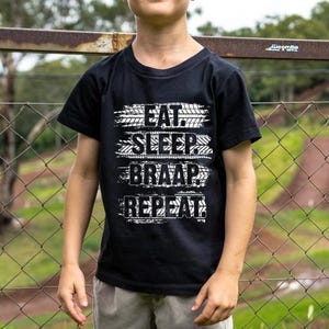 Kids Motocross T-Shirt “Eat Sleep Braap Repeat”