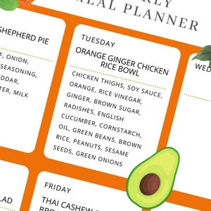 Weeklong Meal Plan with Grocery List & Recipe Cards