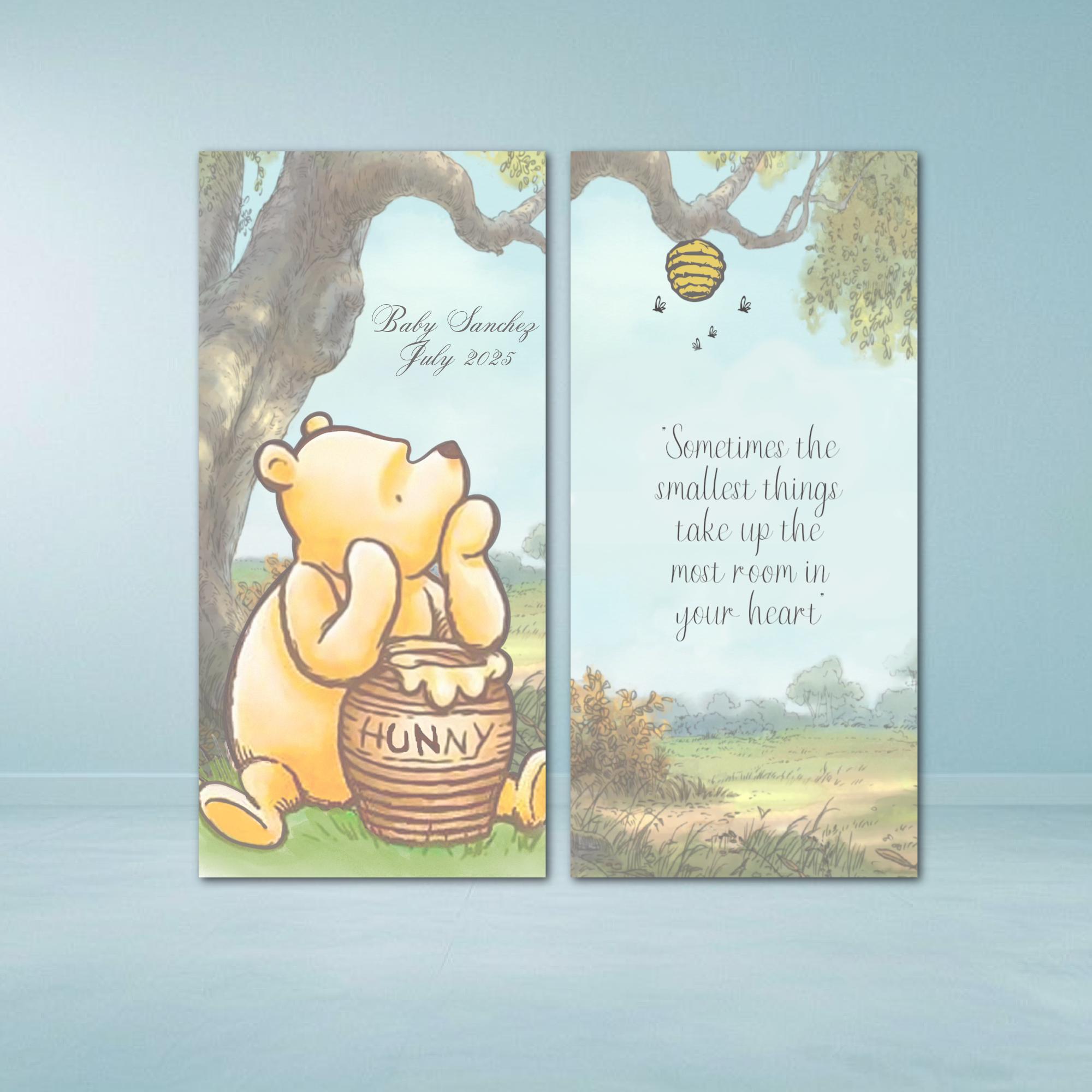Personalized Winnie The Pooh Vinyl Decal for Baby Shower Vinyl Decal For Party Backdrop