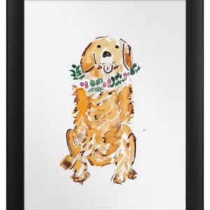 Golden Retriever Holiday Art Print