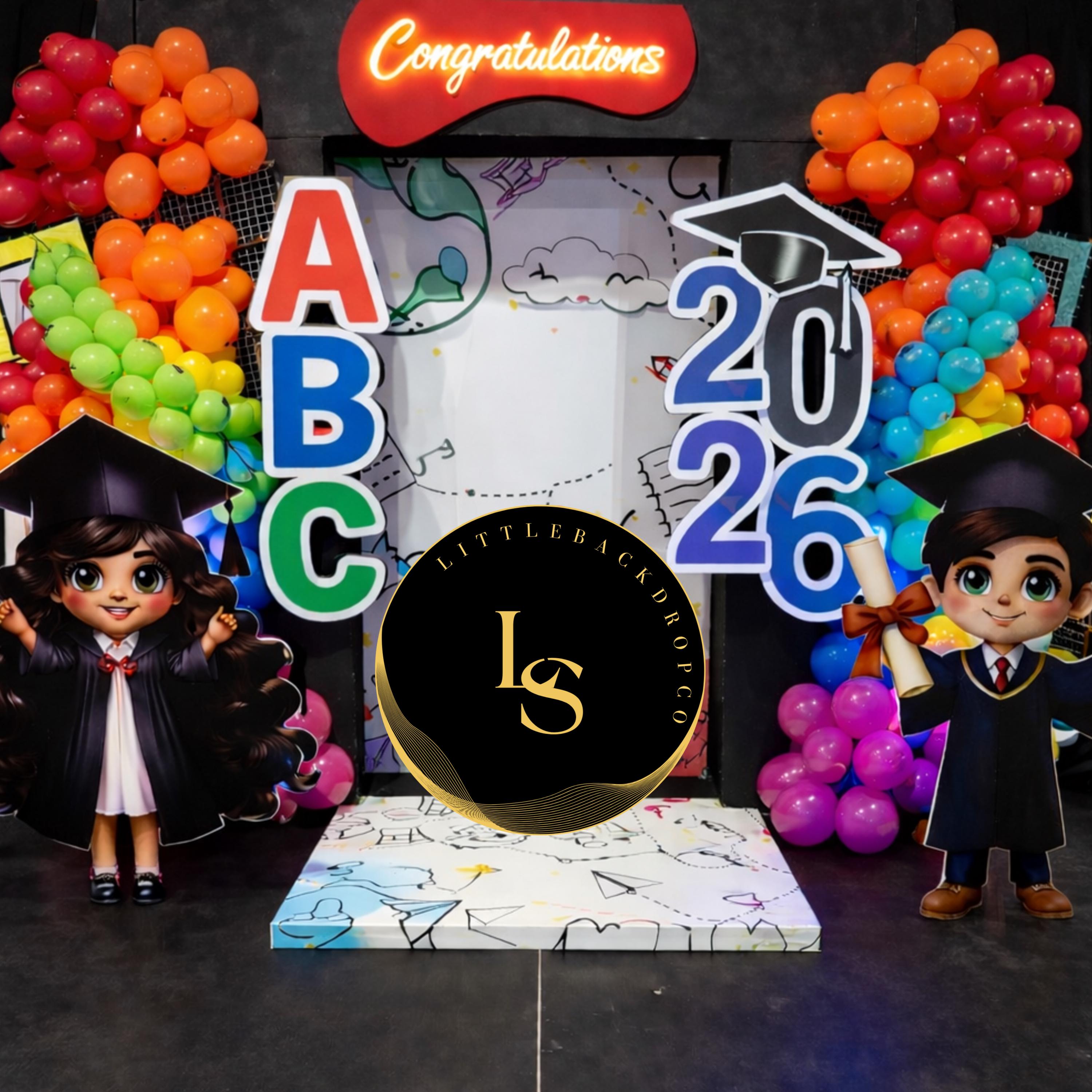 ABC Graduation Backdrop 2026 Digital Download, Preschool & Kindergarten ...