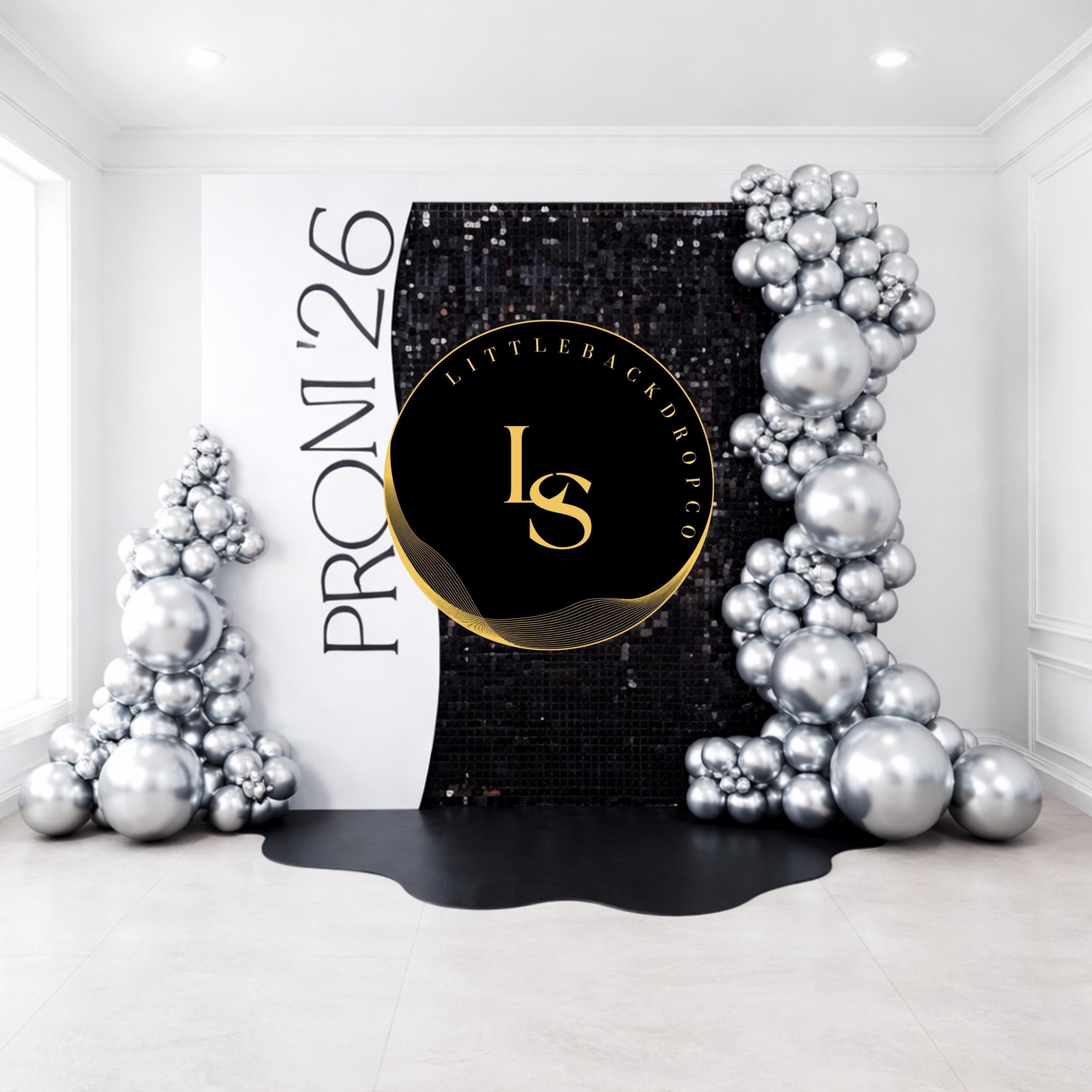 Send Off Backdrop Prom 2026 Backdrop Digital 14x14, Black Prom Send off Background ...