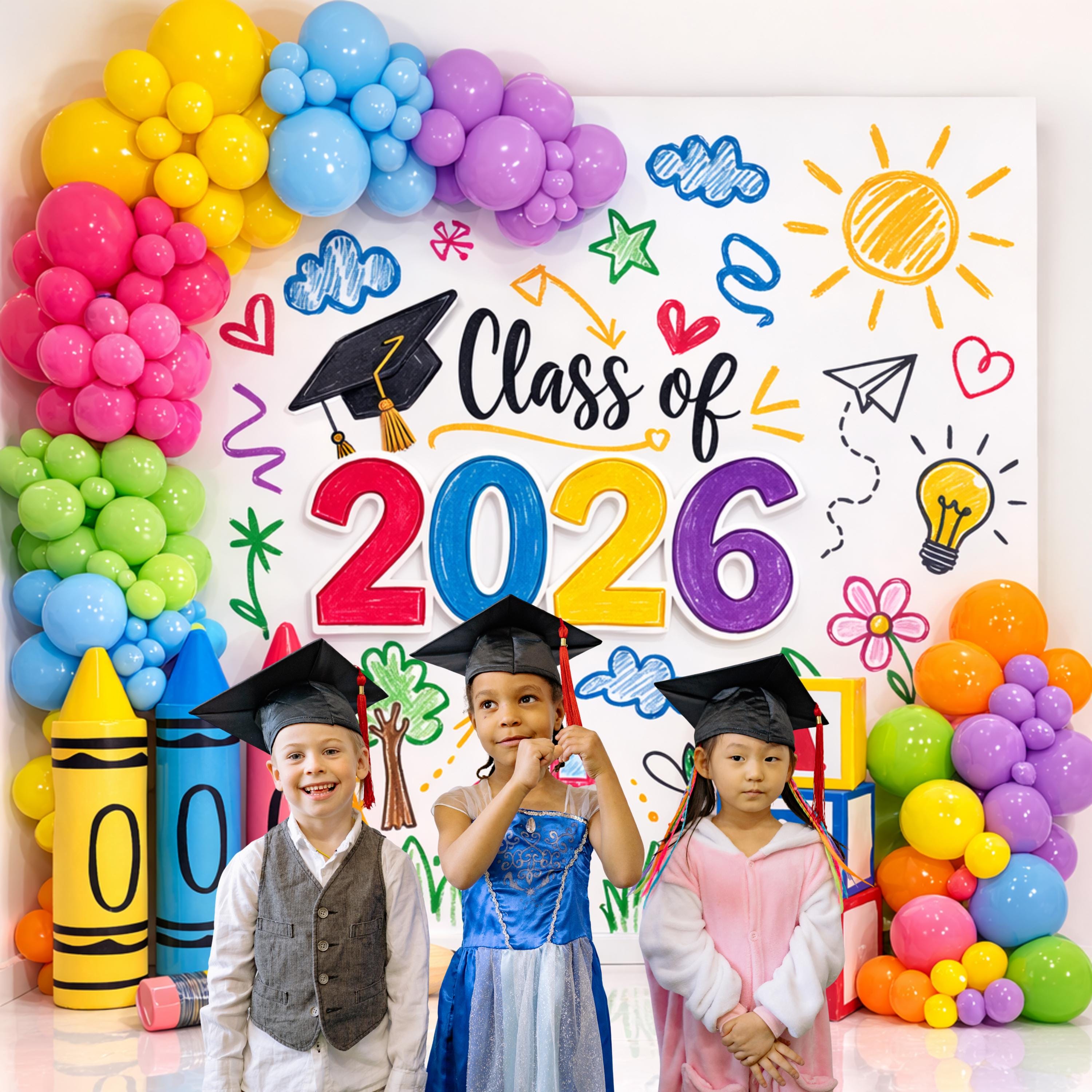 Class of 2026 Backdrop PNG, Preschool Graduation Background ...