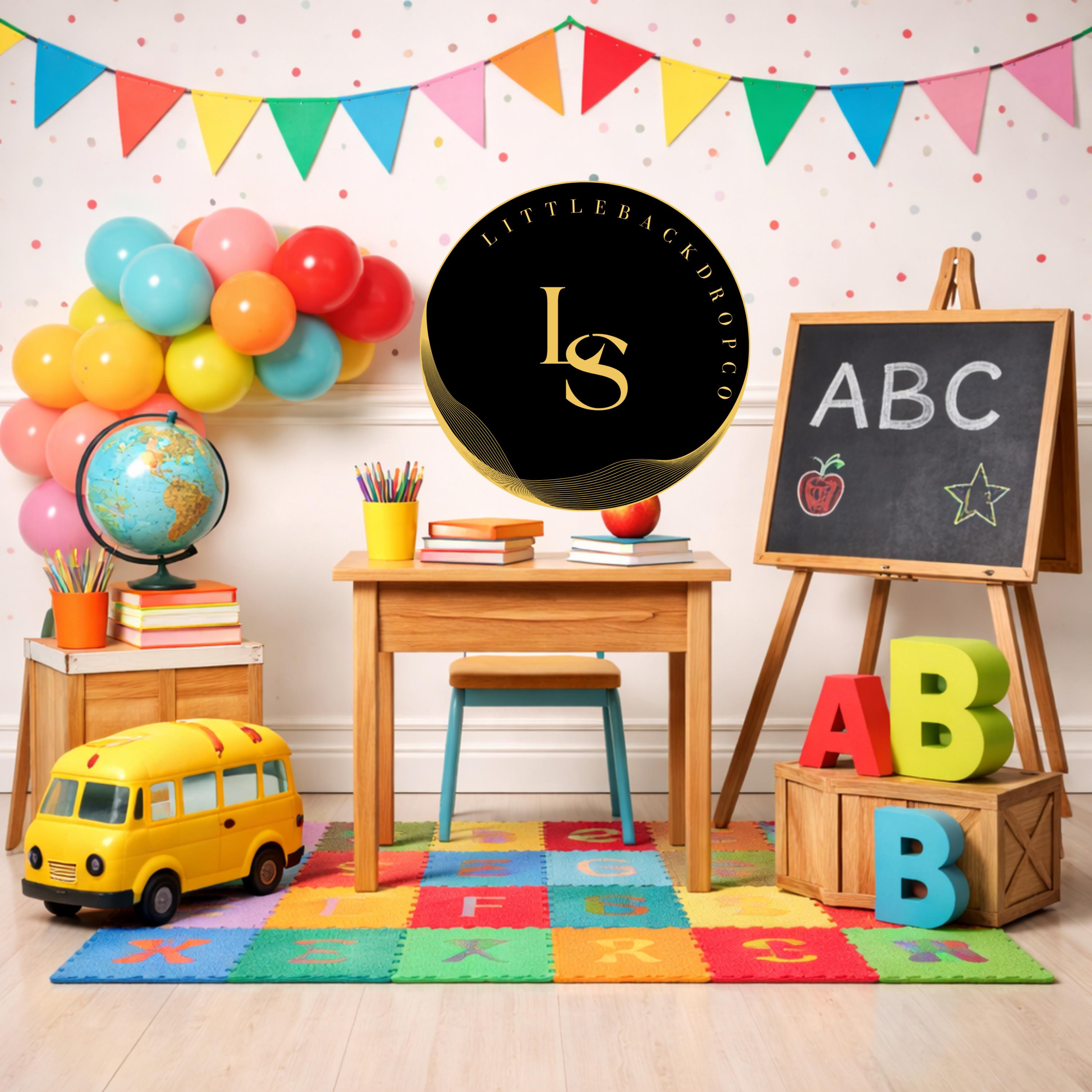 Abc Rentals Backdrop Graduation Backdrop Digital, Back to School Backdrop, Preschool ...