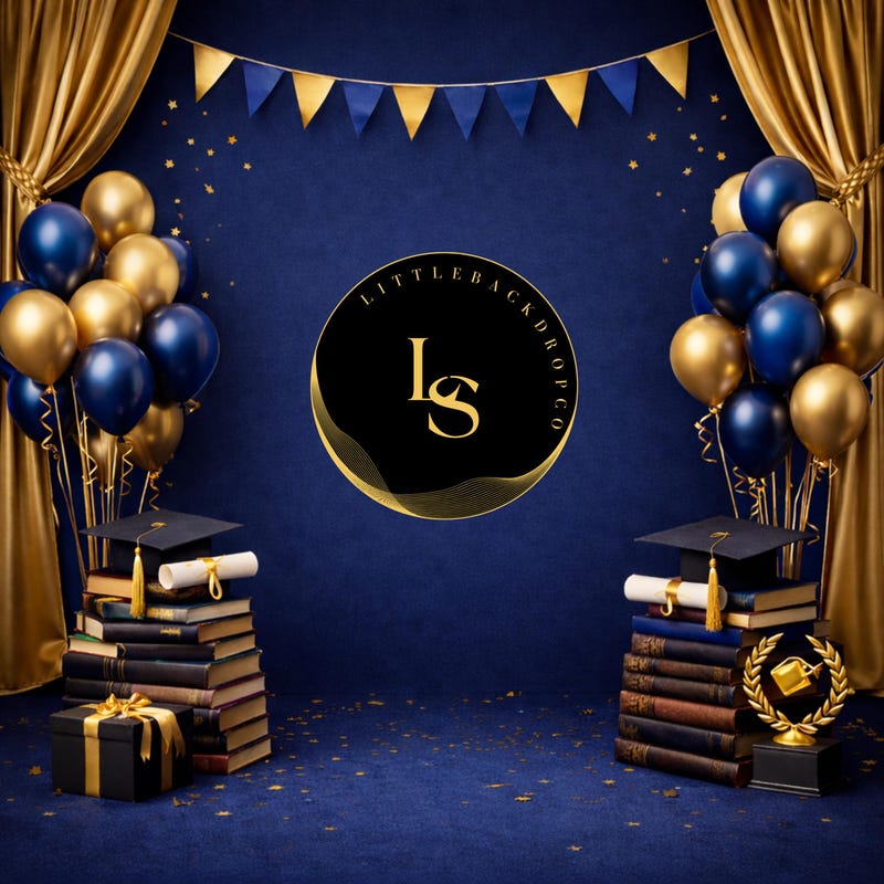 Graduation Backdrop Stars Royal Blue Backdrops 2026 - Etsy