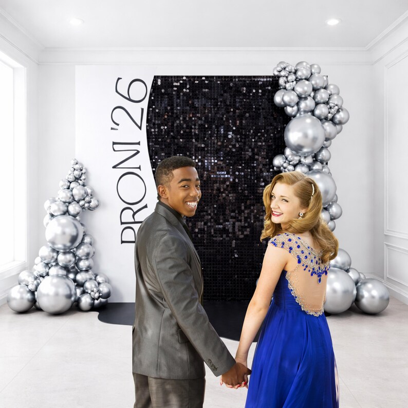 Prom 2026 Backdrop Digital 14x14, Black Prom Send off Background ...