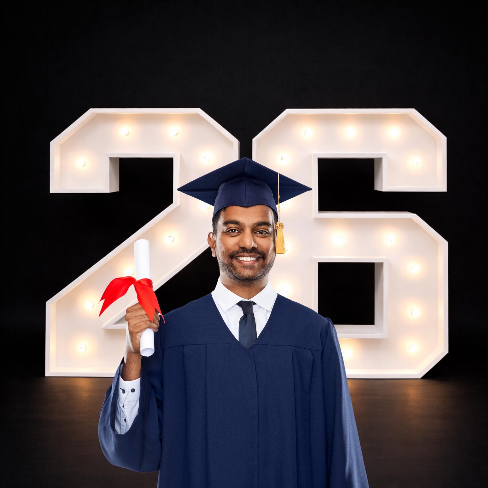 26 Grad Numbers Graduation 26 Marquee Backdrop PNG | Class of 2026 Black Studio ...
