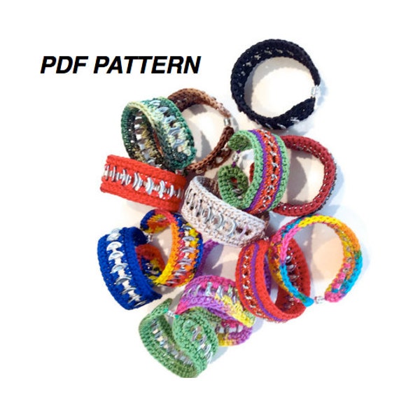 Crochet Pattern - INSTANT DOWNLOAD PDF Pattern-  Friendship Cuff Bracelet