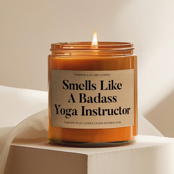 Yoga Instructor Gift Badass Yoga Instructor Custom Candle Funny Handmade Unique For Wellness Coach Yoga Teacher
