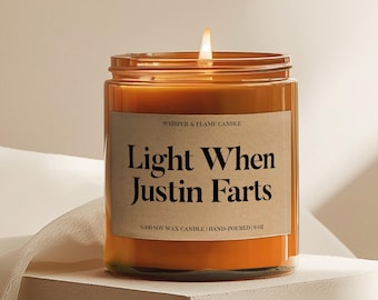 Light when farts candle, custom fart name candle, funny gift for dad, dads birthday gift, dad christmas gift, light when you