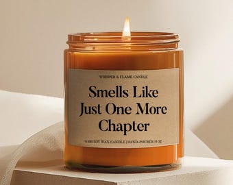 Book Lover Gift Just One More Chapter Candle Reading Fan Library Bookworm Booktok Funny Surprise Gift For Girls Custom