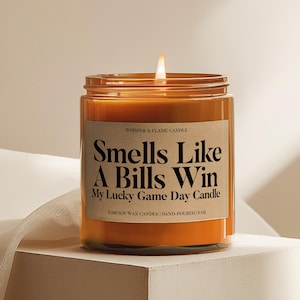 Smells like a Bills win Nfl Candle Football Gift Football Sunday Gift for him Game Day decor Buffalo Bills