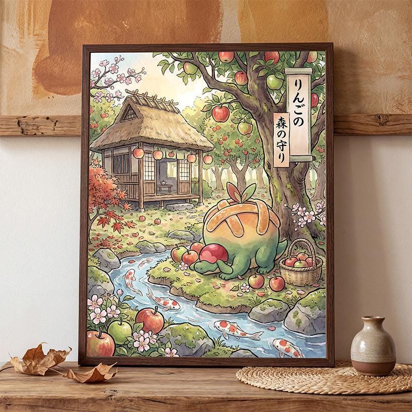 Appletun Poster – Pokemon Inspired Wall Art Print Decor (digital ...