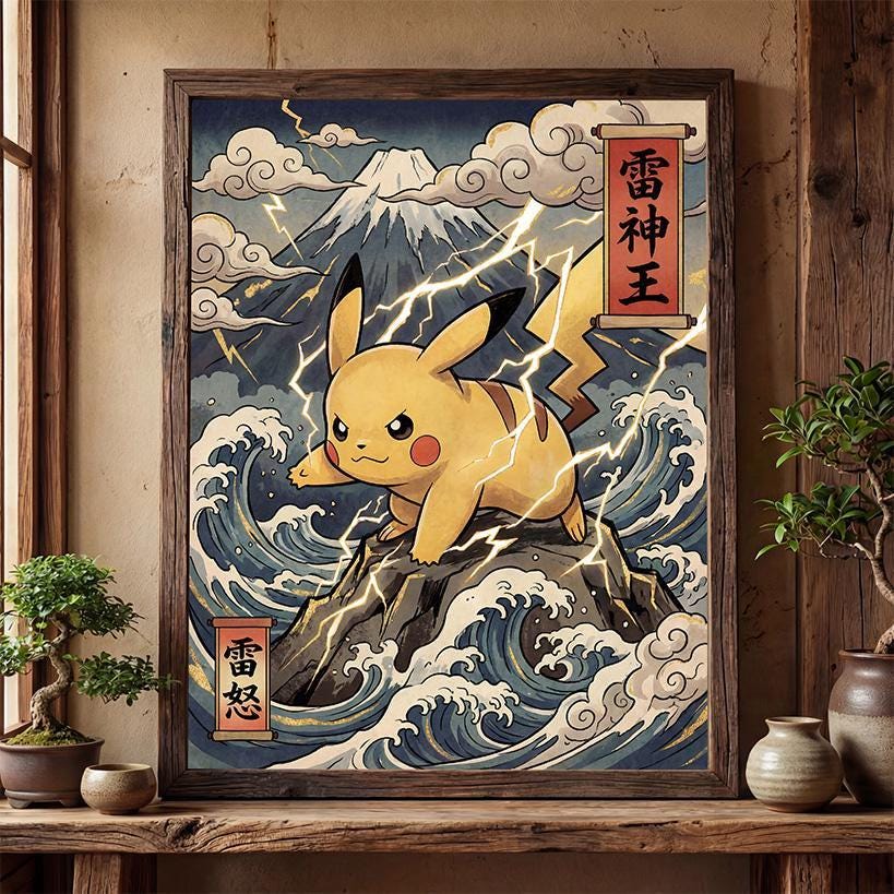 ピカチュウのポスター - Etsy 日本