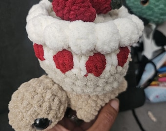 Strawberry Shortcake Turtle-handmade crochet stuffed animal plushie