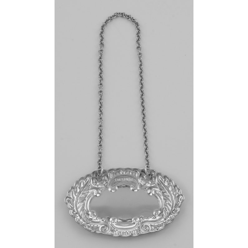 Bourbon Liquor Decanter Label / Tag Sterling Silver Etsy
