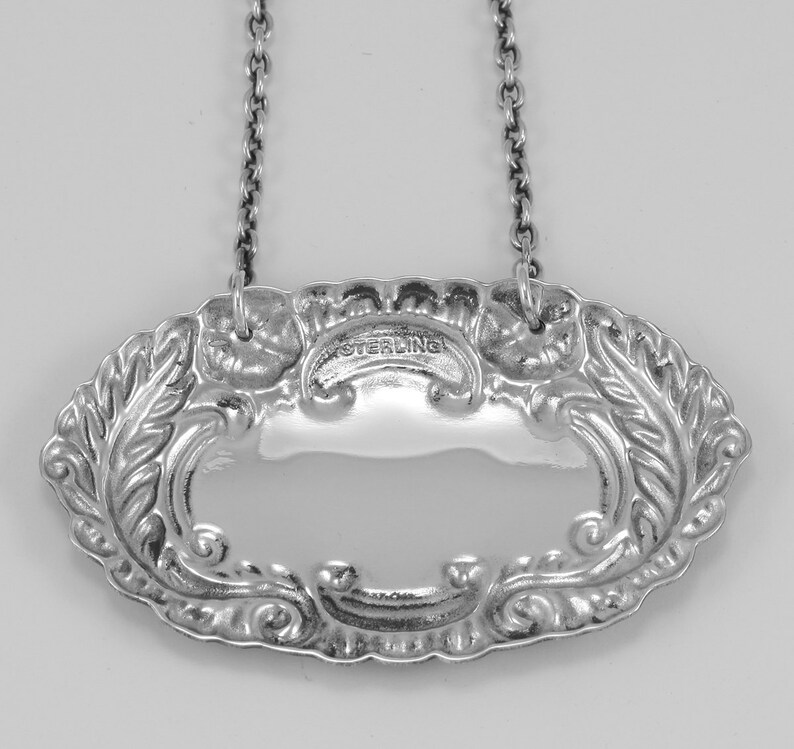 Antique Style Blank Liquor Decanter Label / Tag Sterling Etsy