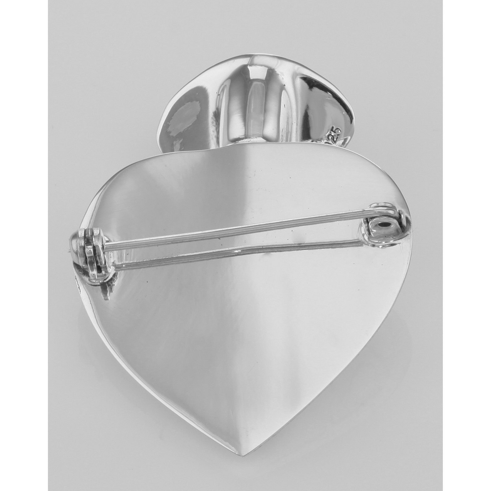 Victorian Style Repousse Heart Vase Pin Sterling Silver Etsy