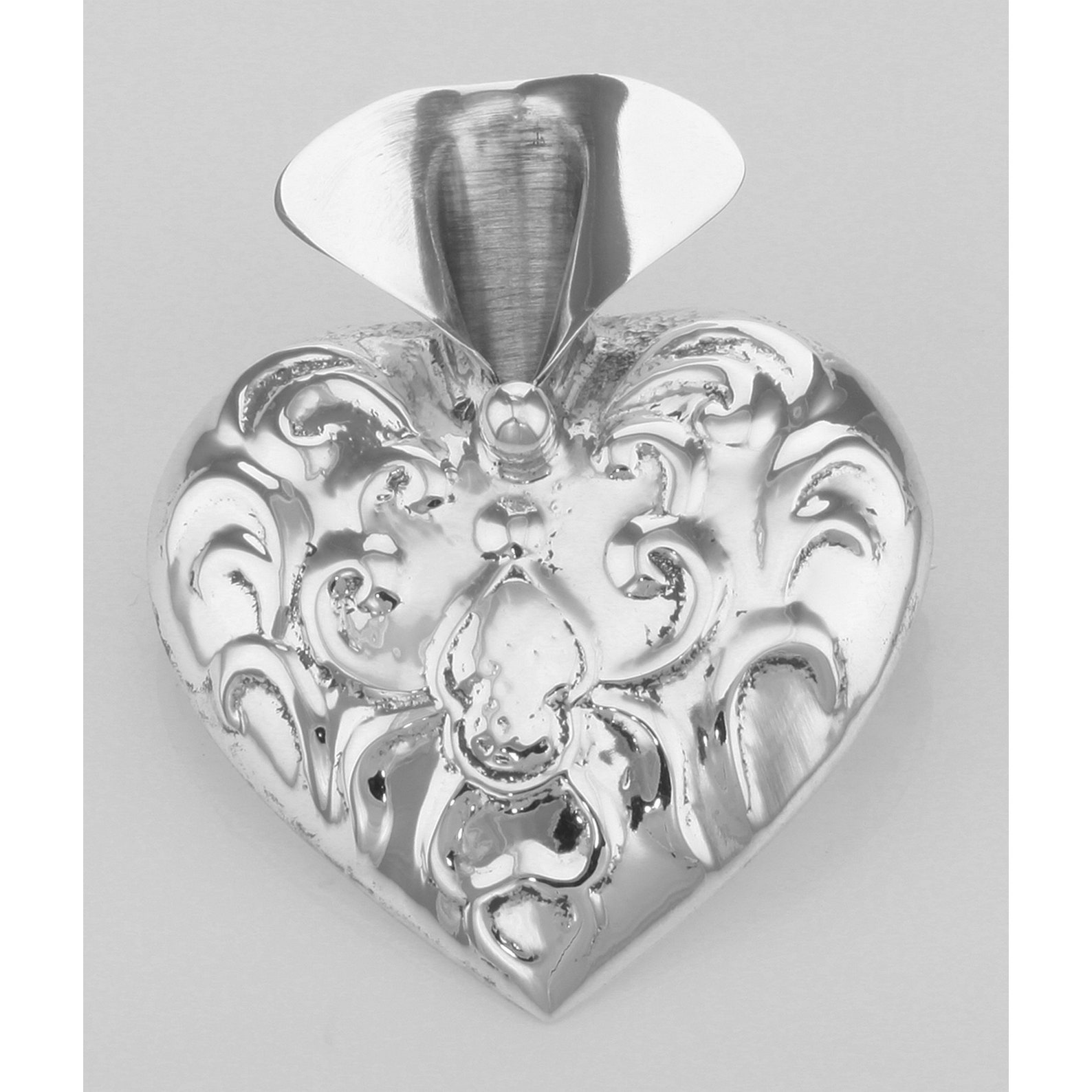 Victorian Style Repousse Heart Vase Pin Sterling Silver Etsy