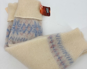 Neue, ungetragene Vintage Samband of Iceland Beinstulpen aus reiner Wolle, cremefarben, für den Winter und Outdoor-Aktivitäten