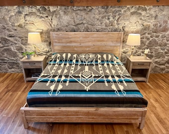 King Size Alpaca Blanket: Bedouin Reversible Woven Blanket