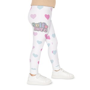 Self Love Heart Patterned Kids Leggings