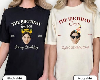 Camiseta de cumpleaños personalizada: regalo con foto personalizado, camiseta grupal a juego