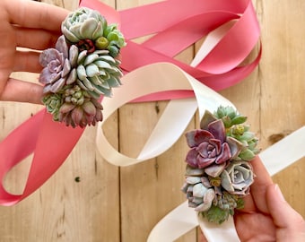 Succulent Trimmed Ribbon, Customized for you! Adorable for puppies, Flower Girls or add to Bridesmaid Dresses.