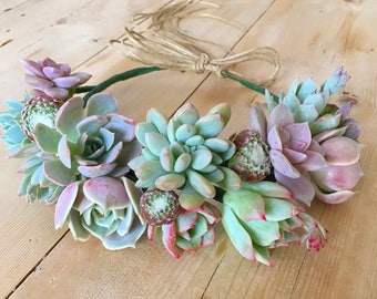 Succulent Crown, bride's crown, wedding crown, floral crown, bride maid crown, hair accessories, customized for you!