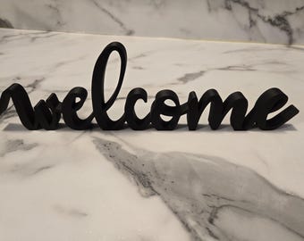 Tabletop Welcome Sign – Modern 3D Printed Home Décor Accent