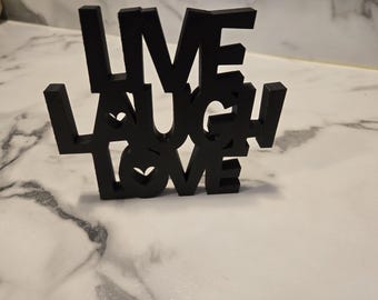Live Laugh Love Text Décor – Romantic 3D Printed Home Accent