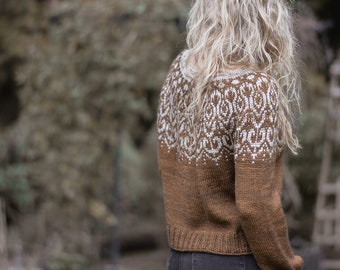 KNITTING PATTERN-The Wildwood Sweater (1/2, 3/4, 5/6, 7/9, 10/11, 12/14, x-s, s, s/m, m, m/l, l, x-l, xxl, 2xl-3xl)