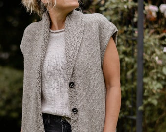 KNITTING PATTERN-The Hawthorne Vest (3/4, 5/7, 8/10, 12/14, x-small, small, medium, large, x-l, xx-l, 3x-l, 4x-l, 5x-l, 6x-l)