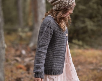 CROCHET PATTERN-The Whisper Cardigan (1/2, 3/4, 5/6, 7/8, 9/10, 11/13, x-s, s, s/m, m, m/l, l, x-l, xx-l, 3x-l, 4x-l)