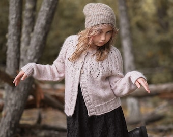 KNITTING PATTERN-The Blushing Cardigan (1/2, 3/4, 5/6, 7/8, 9/10, 11/13, xs, s, s/m, m, m/l, l, xl, xxl, 3x-l, 4x-l)