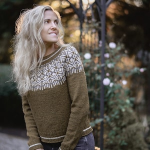 KNITTING PATTERN-The Holinn Sweater 1/2, 3/4, 5/6, 7/9, 10/11, 12/14, x-s, s s/m, m, m/l, l, x-l, xxl, 3xl, 4xl image 1