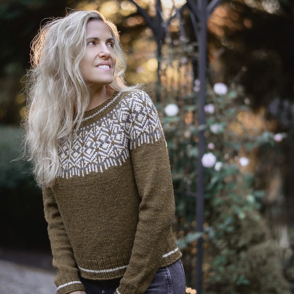 KNITTING PATTERN-The Holinn Sweater (1/2, 3/4, 5/6, 7/9, 10/11, 12/14, x-s, s s/m, m, m/l, l, x-l, xxl, 3xl, 4xl)