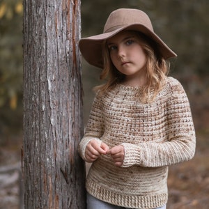 CROCHET PATTERN-The Prim Sweater 1/2, 3/4, 5/6, 7/8, 9/10, 11/13, 14/16, x-s, s, m, m/l, l, x-l, xxl, 3xl, 4xl image 1