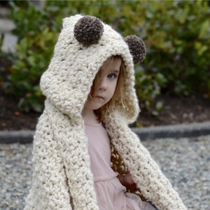 CROCHET PATTERN - Bronson Hooded Blanket (x-small, small, medium, large and x-large sizes)