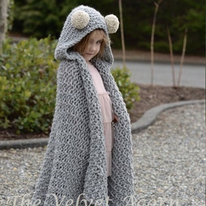 KNITTING PATTERN Benton Hooded Blanket x-small, small, medium, large and x-large sizes image 3