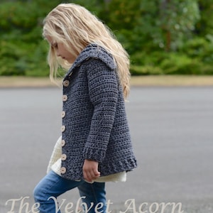 CROCHET PATTERN-The Breslin Sweater 2/3, 4/5, 6/7, 8/9, 10/12, 14/16, Small, Medium, Large and X-Large sizes image 1