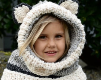 Knitting PATTERN-The Wren Wolf Cowl (12/18m, Toddler,Child, Adult sizes)