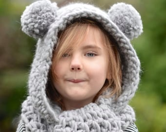 Crochet PATTERN-The Zolta Hooded Scarf (12/18 months, Toddler, Child, Teen, Adult sizes)