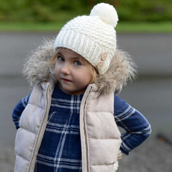 Tricot PATTERN-The Pomlynn Hat/Mitten Set (Bambin, Enfant, Tailles Adultes)