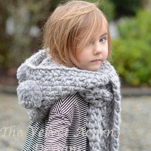 Crochet PATTERN-The Zolta Hooded Scarf 12/18 months, Toddler, Child, Teen, Adult sizes image 3