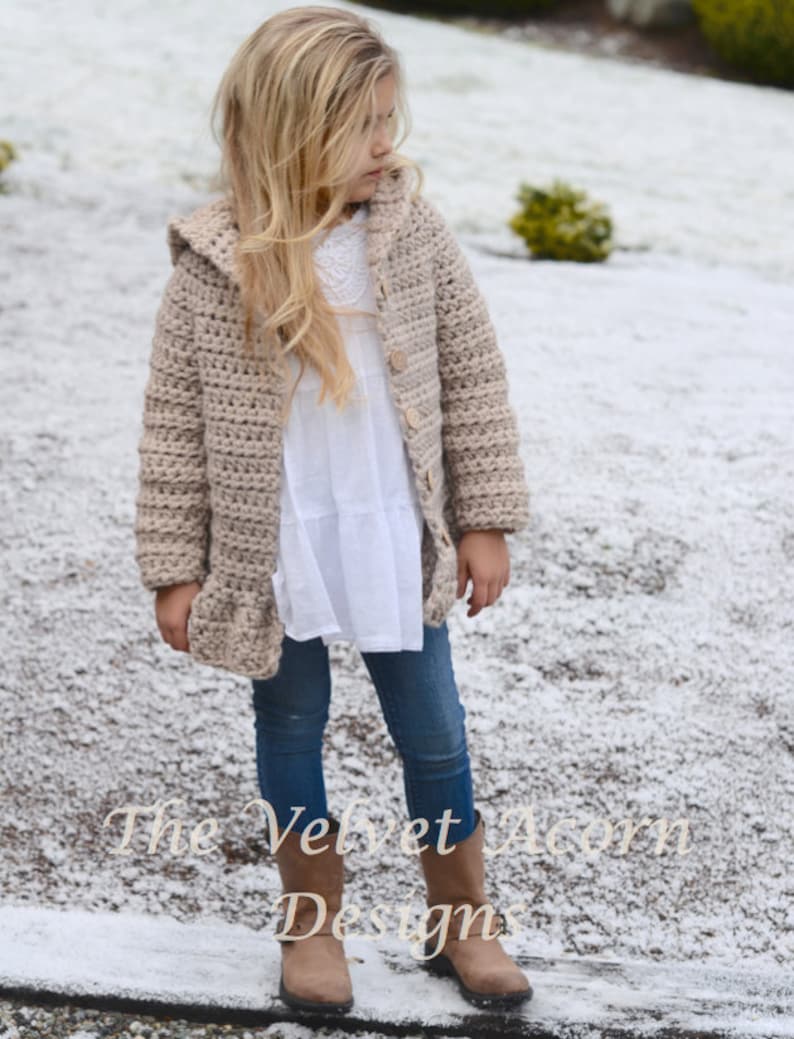 CROCHET PATTERN-The Veilynn Sweater 2, 3/4, 5/7, 8/10, 11/13, 14/16, S/M, L/XL sizes image 4